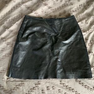 black leather Wilson’s mini skirt